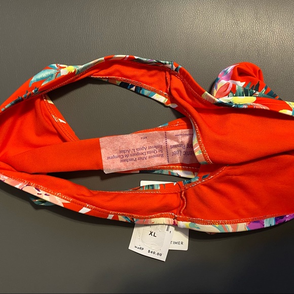 GIBSON LATIMER red floral bikini bottoms sz XL - Picture 4 of 4